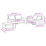 3 Piece Sofa Set with Cushions Black Fabric