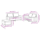3 Piece Sofa Set with Cushions Black Fabric - Close-Up Angle