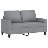 2 Piece Sofa Set with Cushions Light Grey Fabric - Side View