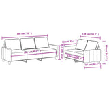 2 Piece Sofa Set with Cushions Light Grey Fabric