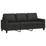 2 Piece Sofa Set with Cushions Black Fabric - Top-Down View