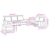 3 Piece Sofa Set with Cushions Light Grey Fabric - Close-Up Angle