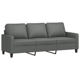 3 Piece Sofa Set with Cushions Dark Grey Fabric - Top-Down View