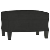 3 Piece Sofa Set with Cushions Black Fabric - 45-Degree Angle