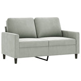 3 Piece Sofa Set with Cushions Light Grey Velvet