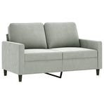 3 Piece Sofa Set with Cushions Light Grey Velvet