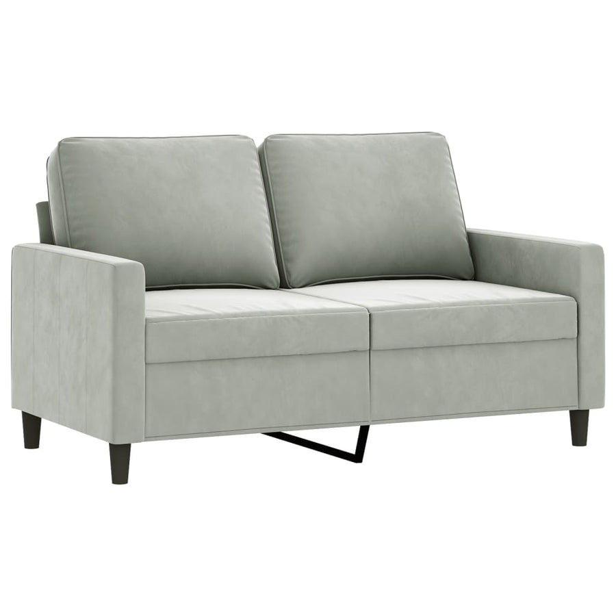 3 Piece Sofa Set with Cushions Light Grey Velvet