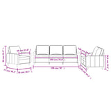 3 Piece Sofa Set with Cushions Light Grey Velvet