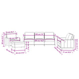 4 Piece Sofa Set with Cushions Dark Grey Velvet