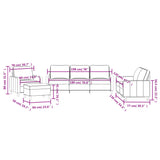4 Piece Sofa Set with Cushions Black Velvet - Low Angle