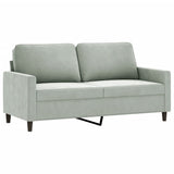 2 Piece Sofa Set with Cushions Light Grey Velvet