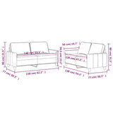 2 Piece Sofa Set with Cushions Light Grey Velvet