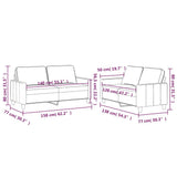 2 Piece Sofa Set with Cushions Dark Grey Velvet