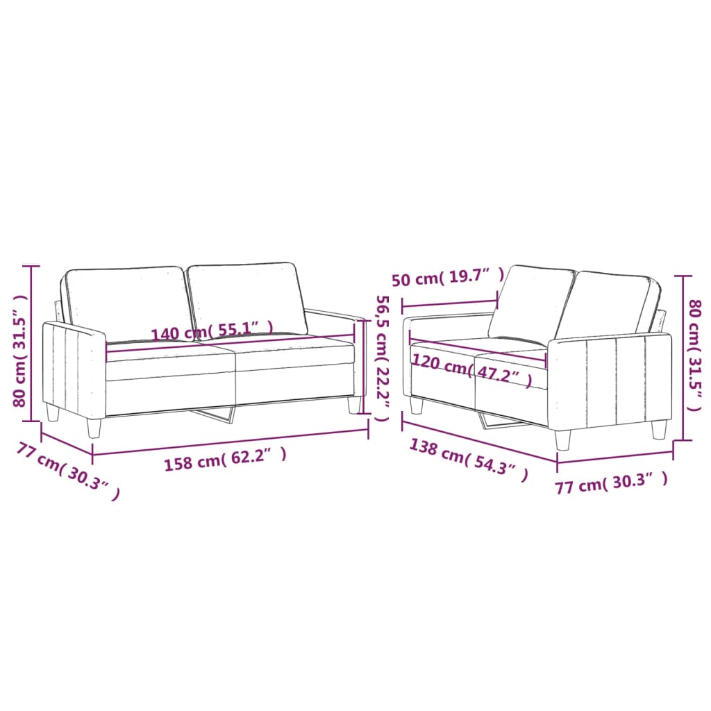 2 Piece Sofa Set with Cushions Black Velvet