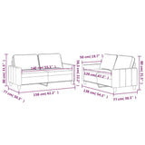 2 Piece Sofa Set with Cushions Black Velvet - Rear View