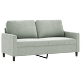3 Piece Sofa Set with Cushions Light Grey Velvet - Top-Down View