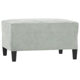 3 Piece Sofa Set with Cushions Light Grey Velvet - 45-Degree Angle