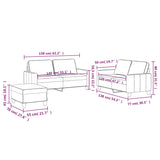 3 Piece Sofa Set with Cushions Light Grey Velvet