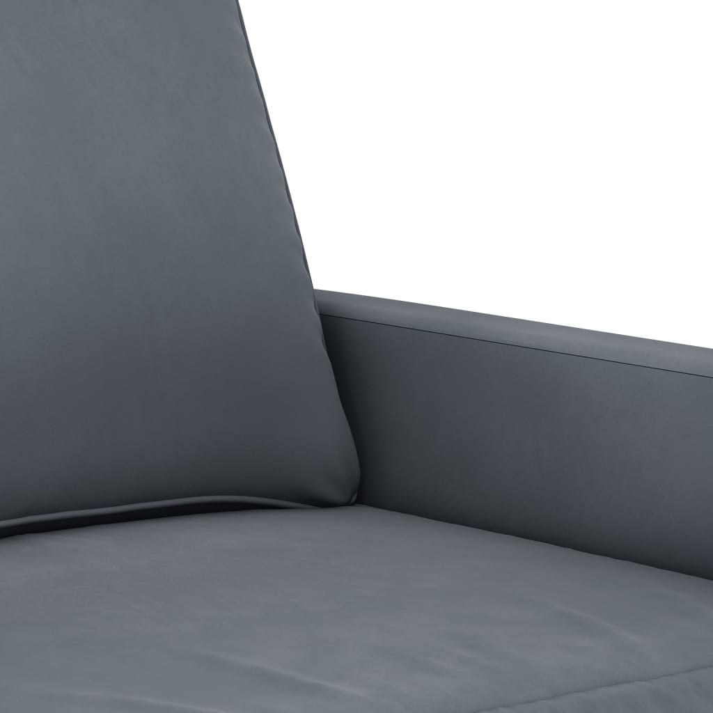 3 Piece Sofa Set with Cushions Dark Grey Velvet