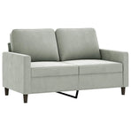 3 Piece Sofa Set with Cushions Light Grey Velvet