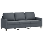 3 Piece Sofa Set with Cushions Dark Grey Velvet