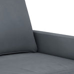 3 Piece Sofa Set with Cushions Dark Grey Velvet