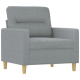 3 Piece Sofa Set with Cushions Light Grey Fabric