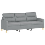 3 Piece Sofa Set with Cushions Light Grey Fabric - 45-Degree Angle