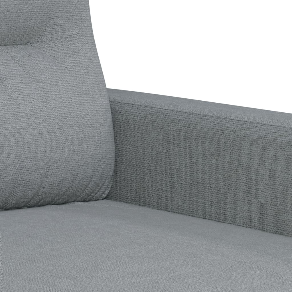 3 Piece Sofa Set with Cushions Light Grey Fabric