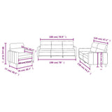 3 Piece Sofa Set with Cushions Light Grey Fabric