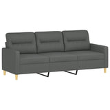 3 Piece Sofa Set with Cushions Dark Grey Fabric - 45-Degree Angle