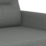 3 Piece Sofa Set with Cushions Dark Grey Fabric - Rear View