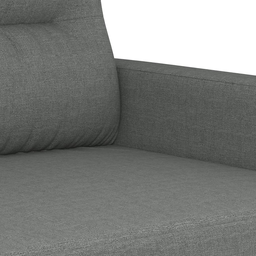 3 Piece Sofa Set with Cushions Dark Grey Fabric
