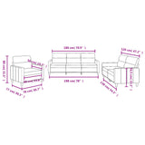 3 Piece Sofa Set with Cushions Dark Grey Fabric - Low Angle