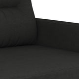 3 Piece Sofa Set with Cushions Black Fabric - Rear View