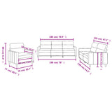 3 Piece Sofa Set with Cushions Black Fabric - Low Angle