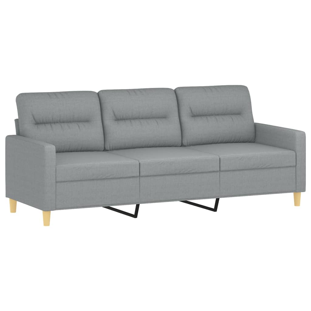 4 Piece Sofa Set with Cushions Light Grey Fabric