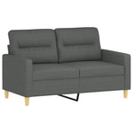 4 Piece Sofa Set with Cushions Dark Grey Fabric