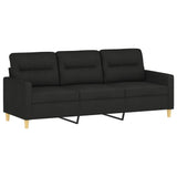4 Piece Sofa Set with Cushions Black Fabric - 45-Degree Angle
