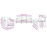 3 Piece Sofa Set with Pillows Light Grey Fabric