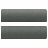 3 Piece Sofa Set with Pillows Dark Grey Fabric - Rear View