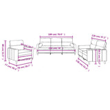 3 Piece Sofa Set with Pillows Dark Grey Fabric - Extra Image