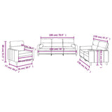 3 Piece Sofa Set with Pillows Black Fabric