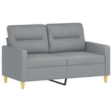 4 Piece Sofa Set with Pillows Light Grey Fabric