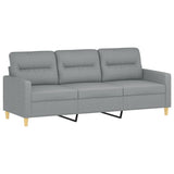 4 Piece Sofa Set with Pillows Light Grey Fabric