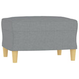 4 Piece Sofa Set with Pillows Light Grey Fabric - Rear View