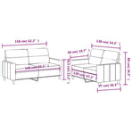 2 Piece Sofa Set with Cushions Dark Grey Fabric