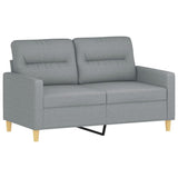 3 Piece Sofa Set with Cushions Light Grey Fabric - Side View