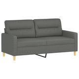 3 Piece Sofa Set with Cushions Dark Grey Fabric - Top-Down View