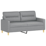 2 Piece Sofa Set with Pillows Light Grey Fabric - Top-Down View